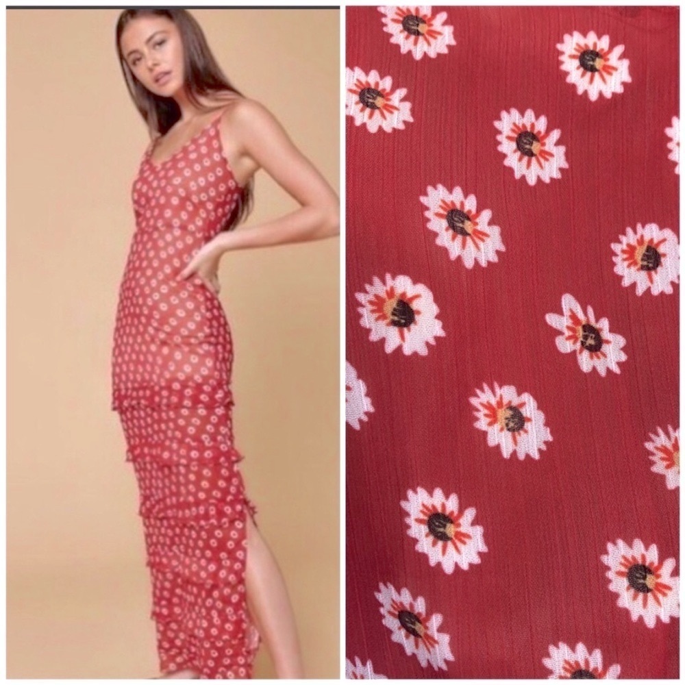 Floral Red Dress